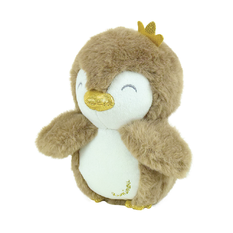  - luminou - peluche luminescente pingouin marron 14 cm 